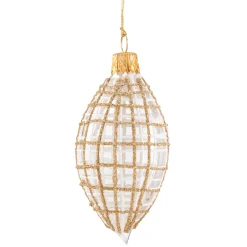 Olive klar mit Glitzer gold/weiß