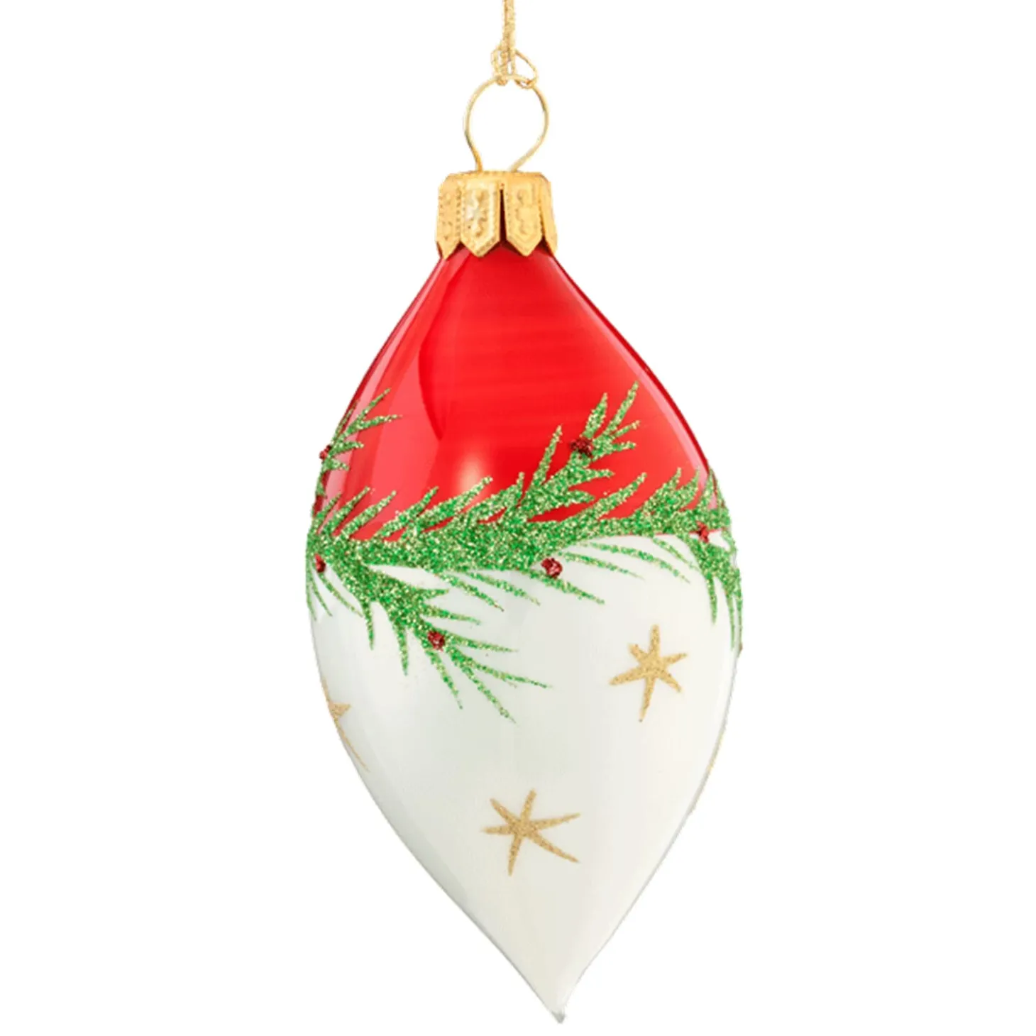 Olive rot-weiß mit Zweig und Sternchen