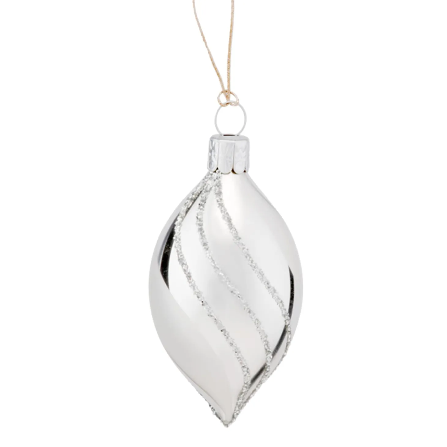 Olive silber mit Glitterdekor