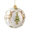 Perlmuttkugel mit Rentiere, 9 cm