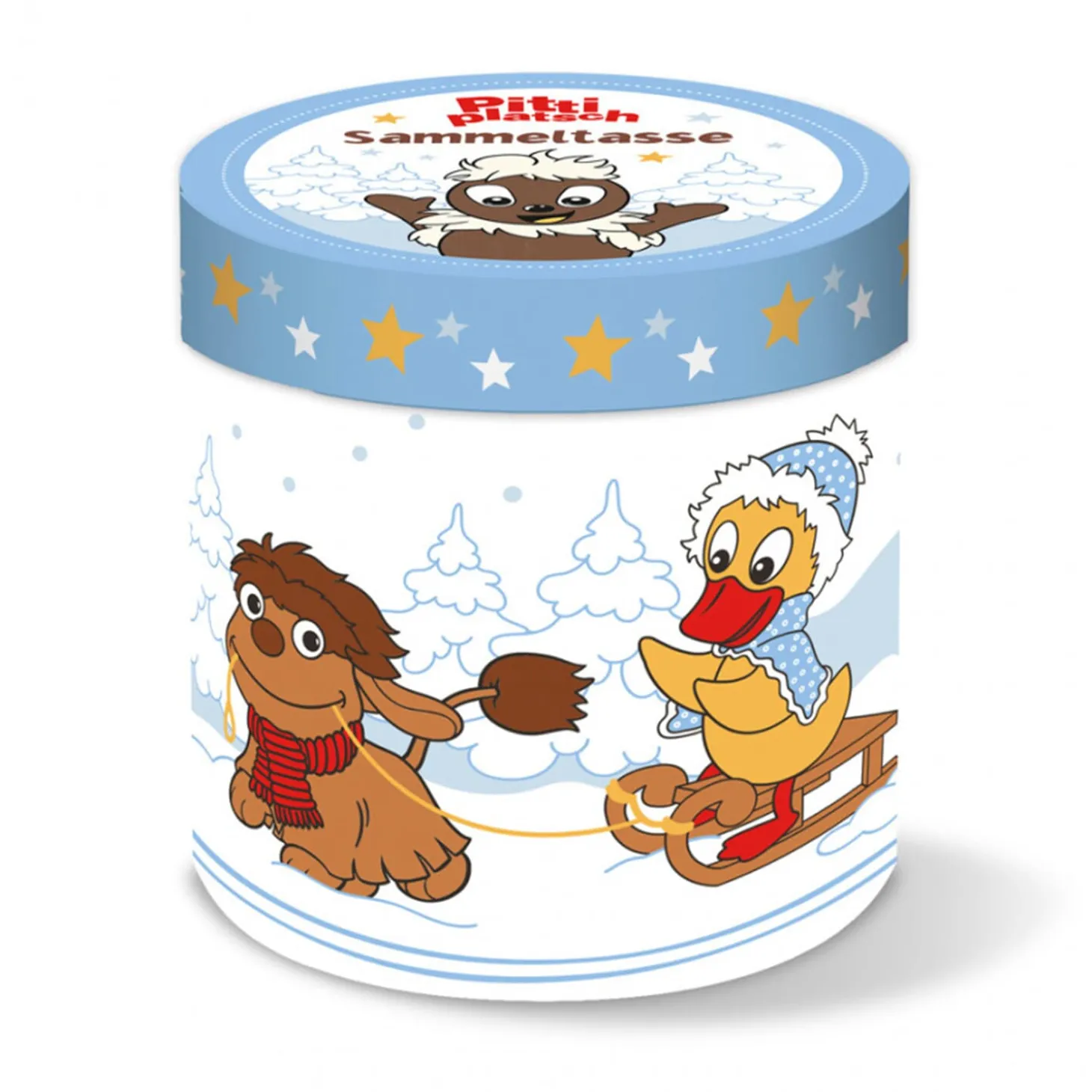 Porzellan-Sammeltasse "Pittiplatsch im Winter"