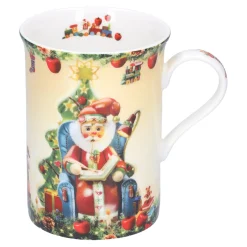 Porzellan-Tasse "Weihnachtsmann im Sessel"