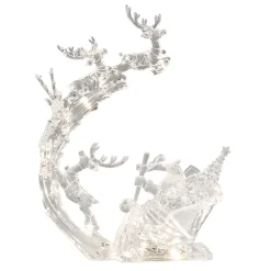 Rentierschlitten aus Acryl mit Beleuchtung, 35,0 cm