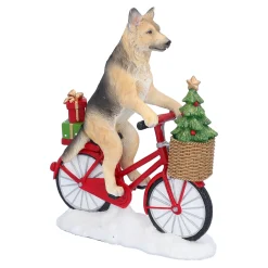 Schäferhund auf Fahrrad