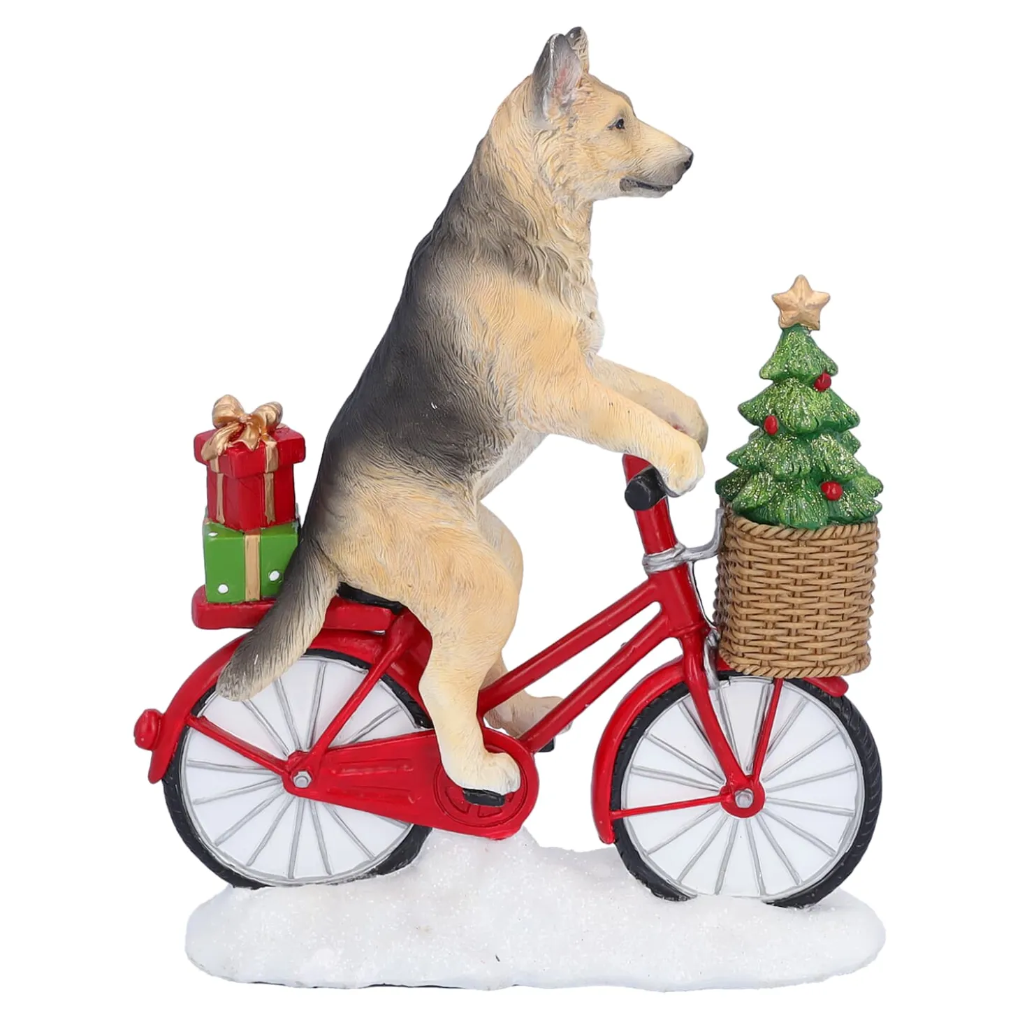 Schäferhund auf Fahrrad