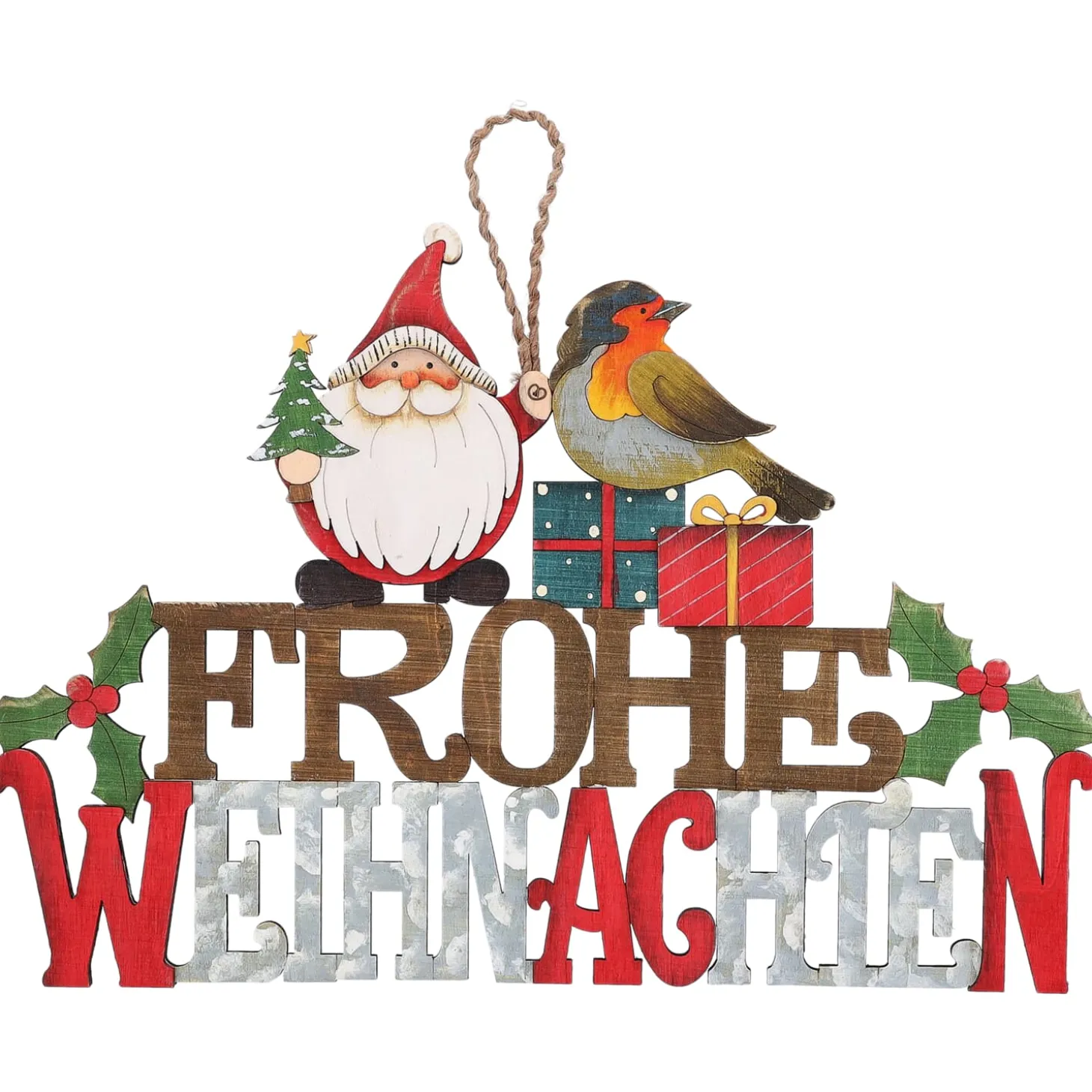 Schild "Frohe Weihnachten"