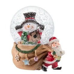 Schneekugel "Weihnachtsmann mit riesigem Geschenksack"