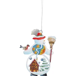 Schneemann mit Bayerhut, Zinn-Baumbehang