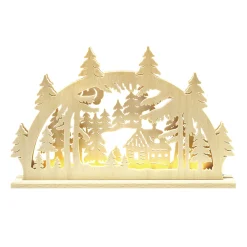 Schwibbogen "Kleines Waldhäuschen", 230V mit USB A-Anschluss