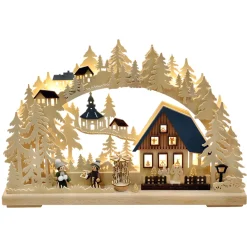 Schwibbogen "Weihnacht in Seiffen", 115V mit USB A-Anschluss