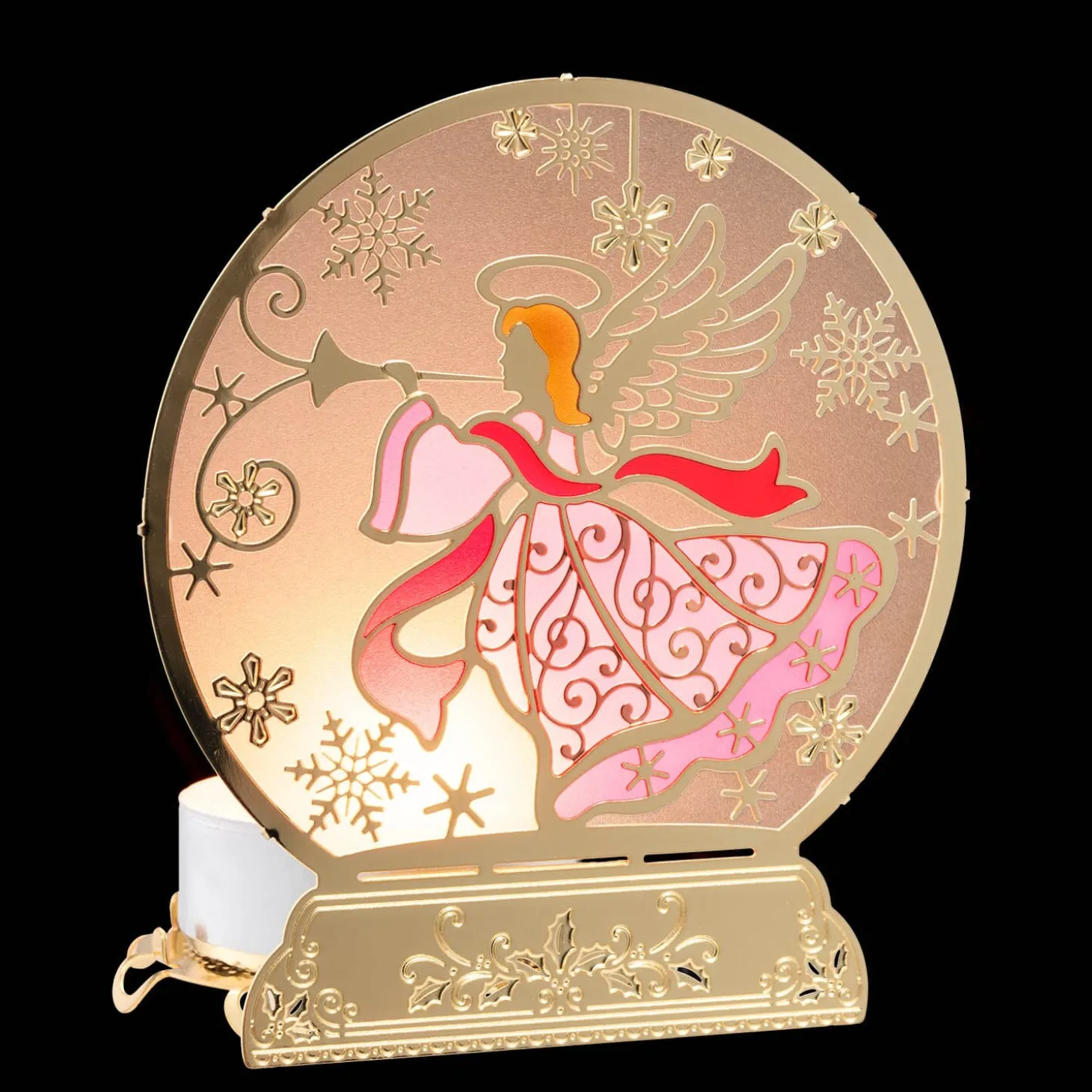 Teelichthalter "Engel", goldfarben