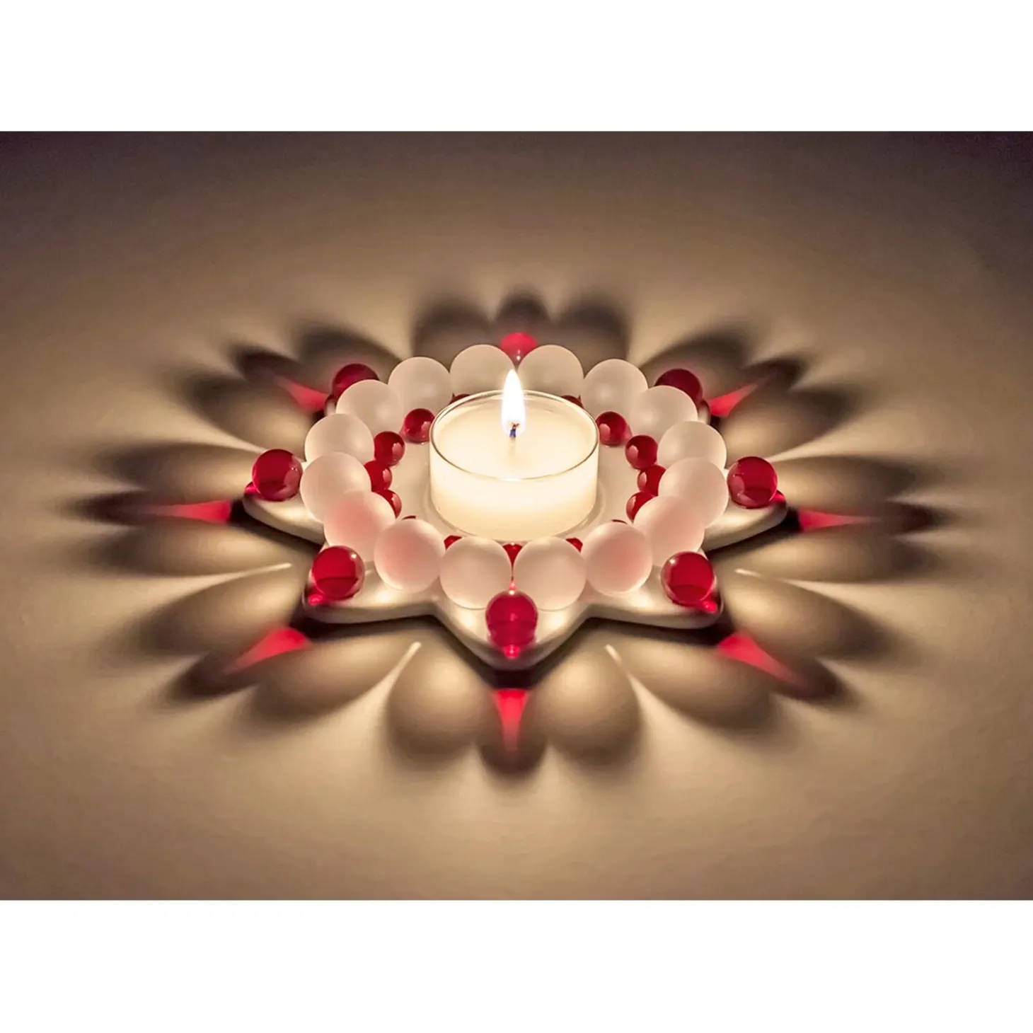 Teelichthalter "Glasperlenstern Aura"