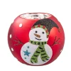 Teelichthalter "Schneespaß" rot