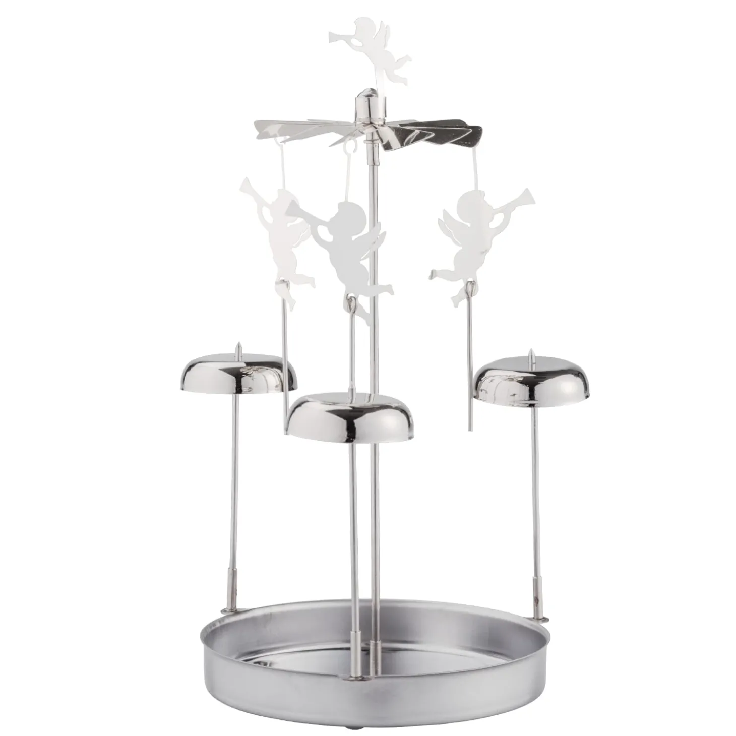 Teelicht-Karussel "Engelsgeläut", silber