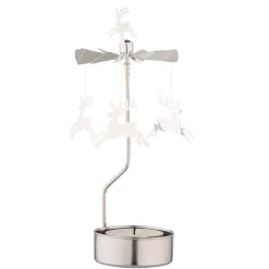Teelicht-Karussell "Rentiere", silber