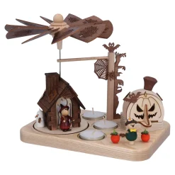 Teelicht-Pyramide "Hexenhaus" mit Räucherkürbis