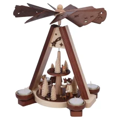 Teelicht-Pyramide "Jäger im Wald"