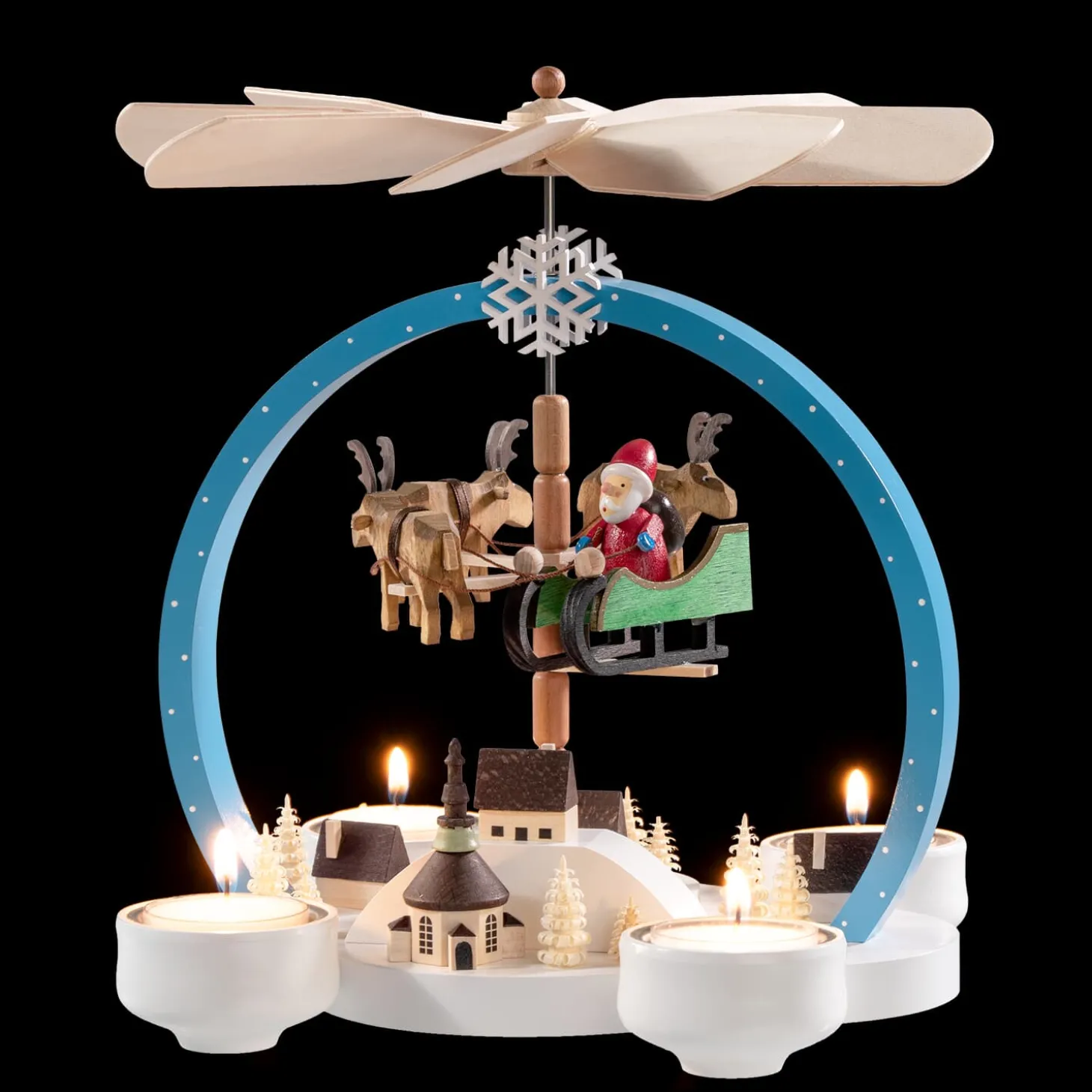 Teelicht-Pyramide Weihnachtszauber bunt