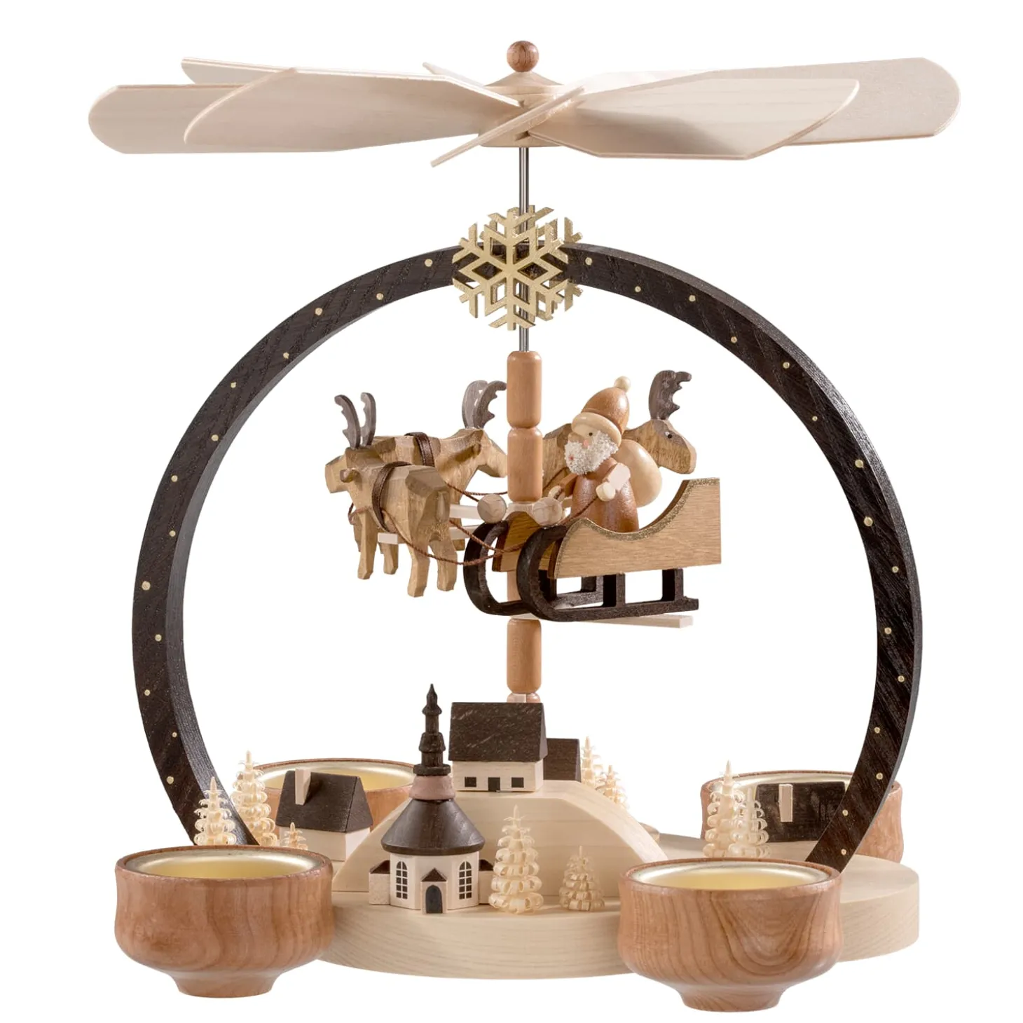 Teelicht-Pyramide Weihnachtszauber natur