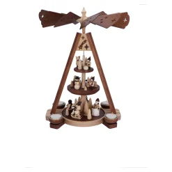 Teelicht-Pyramide "Winterkinder im Wald"