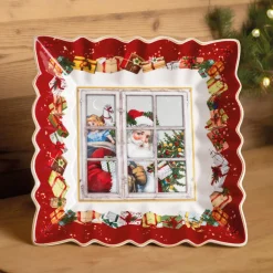 Toy's Fantasy Schale eckig, "Weihnachtsmann im Fenster"