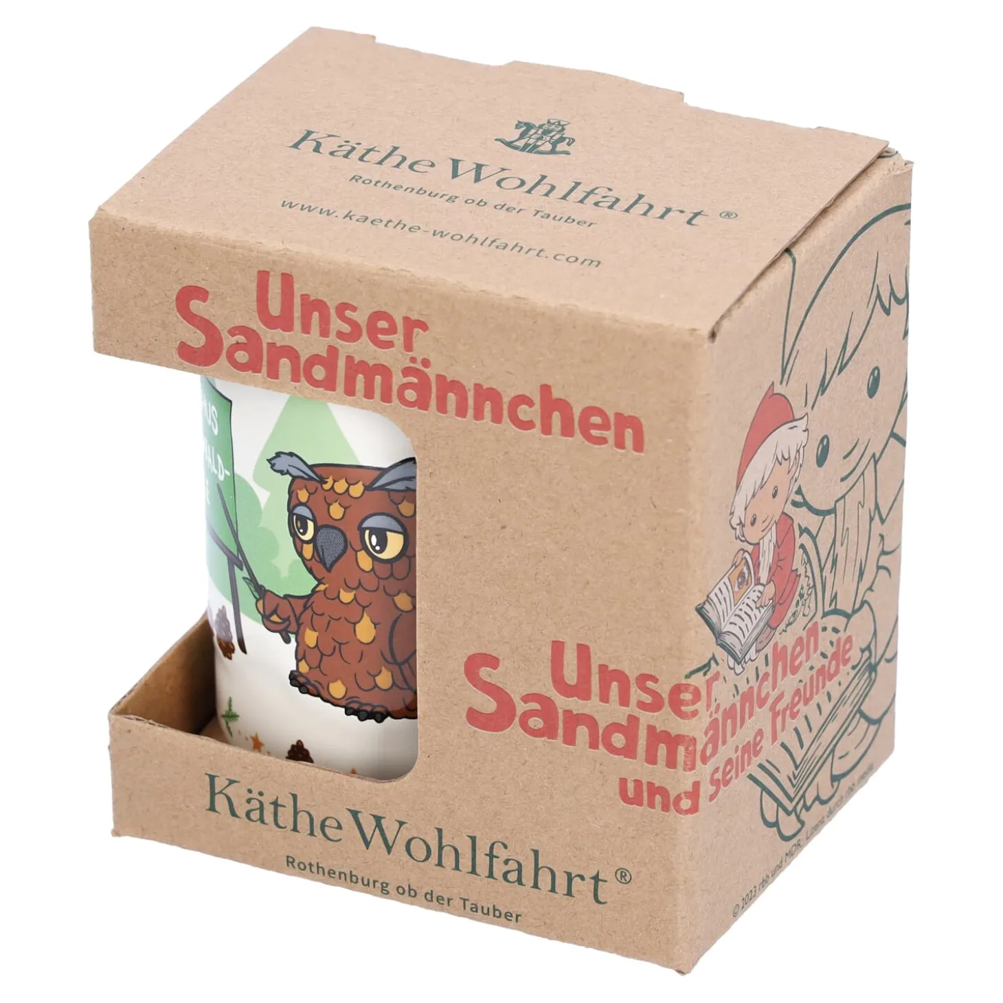 Unser Sandmännchen in Onkel Uhus Märchenwaldschule Weihnachtsmarkttasse