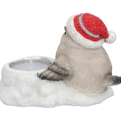 Vogel mit roter Mütze, Teelichthalter