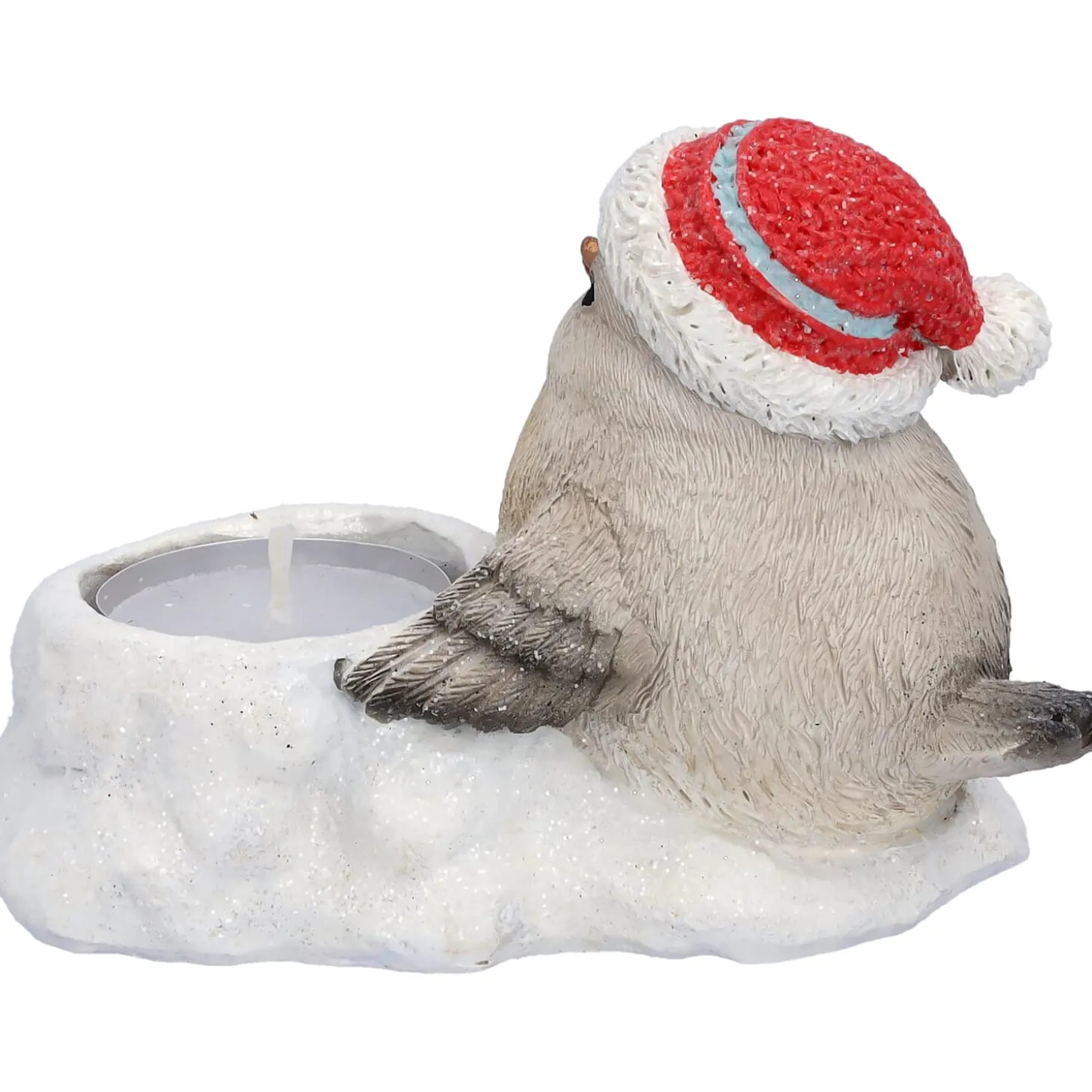 Vogel mit roter Mütze, Teelichthalter