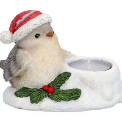 Vogel mit roter Mütze, Teelichthalter