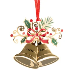 Weihnachtsglocken, goldfarben, Metall-Baumbehang