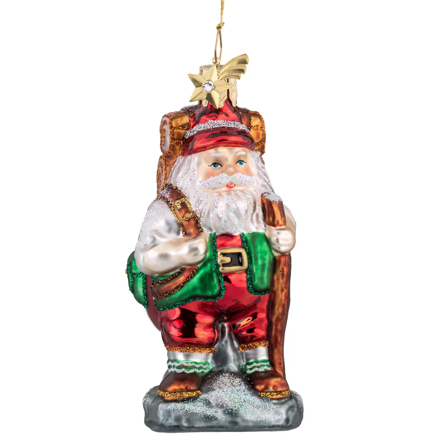 Weihnachtsmann als Wanderer