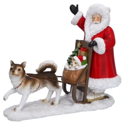 Weihnachtsmann mit Hundeschlitten, Standfigur