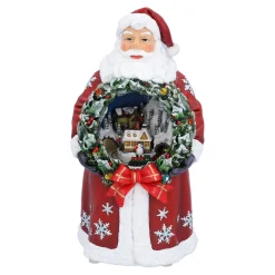 Weihnachtsmann mit Kranz, Spieldose