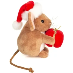 Weihnachtsmaus mit Geschenk, Plüschfigur