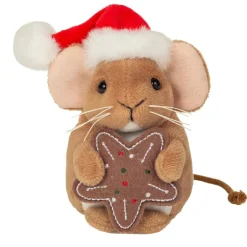 Weihnachtsmaus mit Keks, Plüschfigur