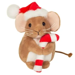 Weihnachtsmaus mit Zuckerstange, Plüschfigur