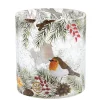 Windlicht "Rotkehlchen auf Weihnachtszweig", 10 cm