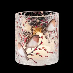 Windlicht "Rotkehlchenfamilie", 10 cm