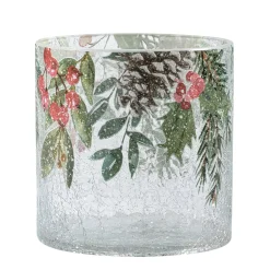 Windlicht "Winterliche Hagebutten", 15 cm