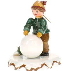 Winterkinder Junge mit Schneekugel