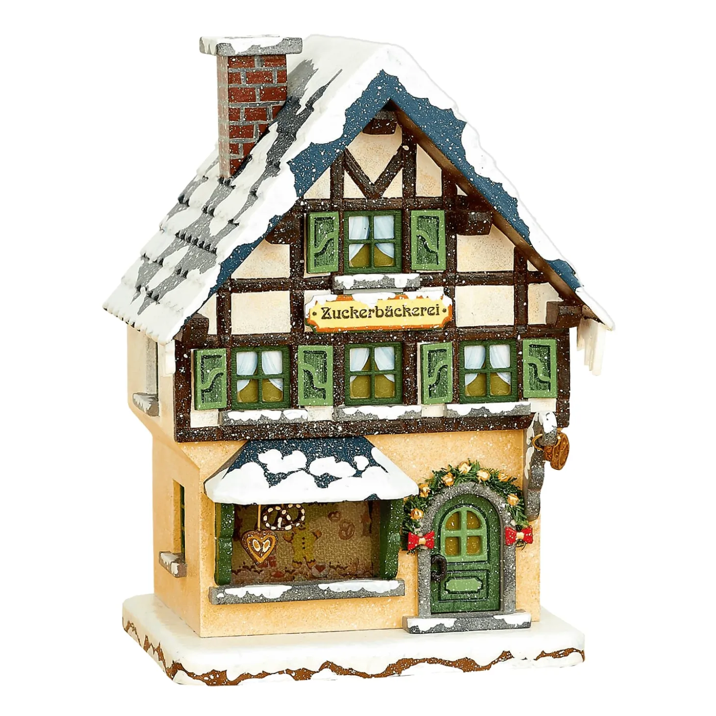 Winterkinder Zuckerbäckerei, elektrisch beleuchtet