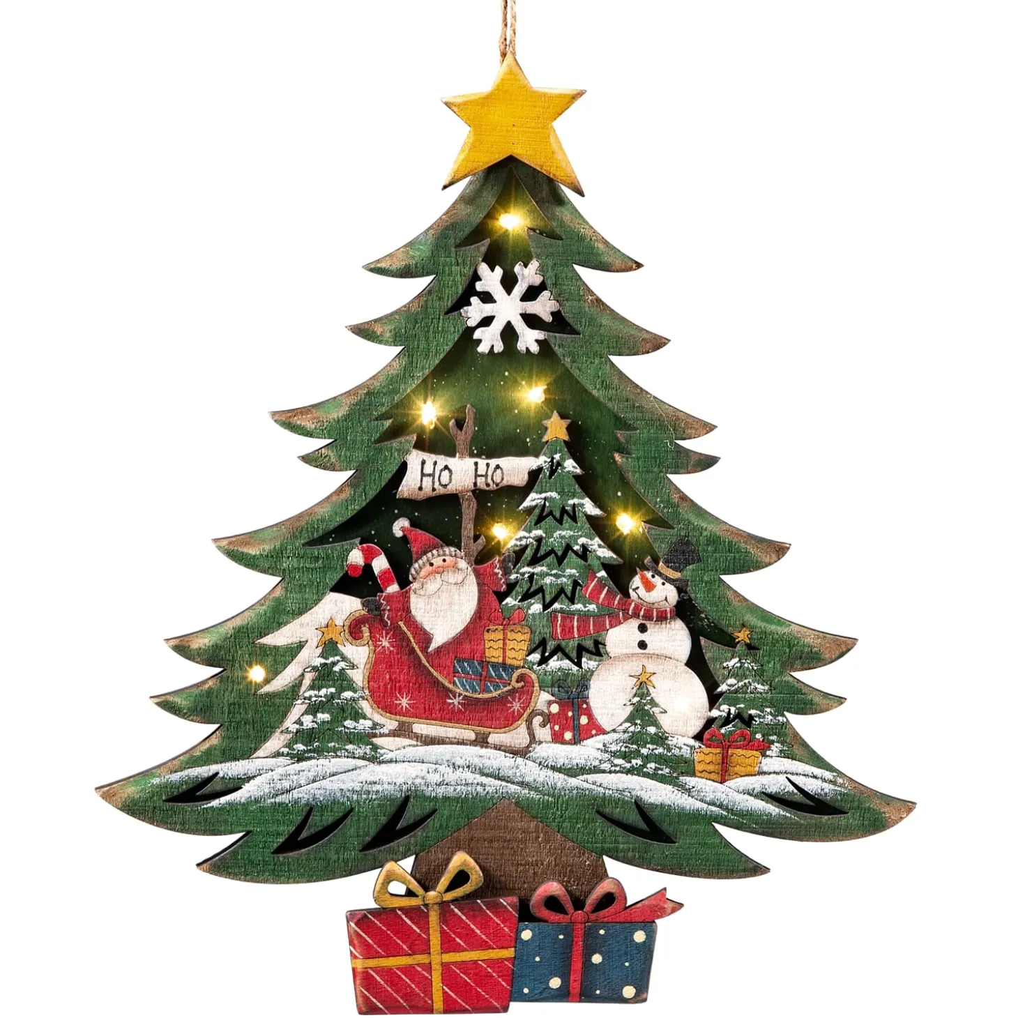 Wintervergnügen, Holz-Baumbehang